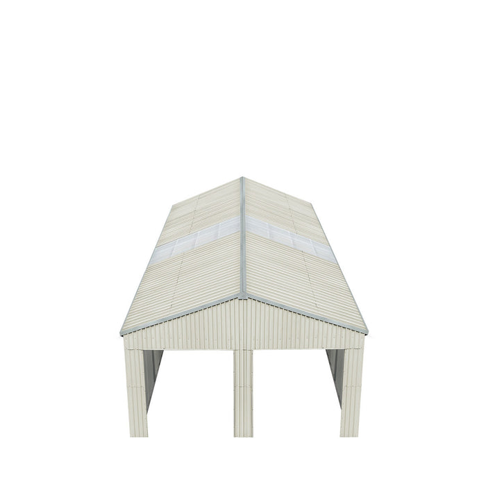 TMG Industrial 25’ x 33’ Double Garage Metal Barn Shed with Side Entry Door, 825 Sq-Ft Floor Space, 9’8” Eave Height, 27 GA Metal, Skylights, 4/12 Roof Pitch, TMG-MS2533