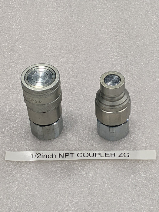 TMG-RG72 Skid Steer Hydraulic Quick Connect 1/2" Flat Face Coupler (NPT)