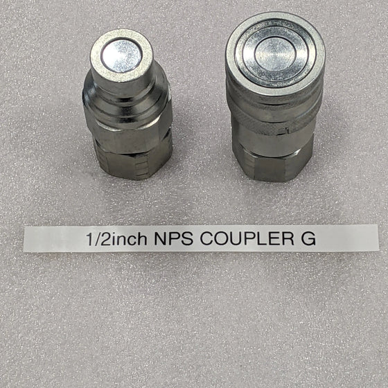 TMG-RG72 Skid Steer Hydraulic Quick Connect 1/2" Flat face Coupler (NPS)
