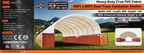 40' x 80' Dual Truss Container Shelter with Heavy-Duty 21oz PVC Fabric | Fire Retardant | Water Resistant | UV Protected