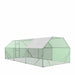 TMG Industrial 10’ x 20’ Wire Mesh Chicken Run Shelter Coop, Galvanized Steel, 200 Sq-Ft, Lockable Gate, PVC Coated Mesh, TMG-CRS1020