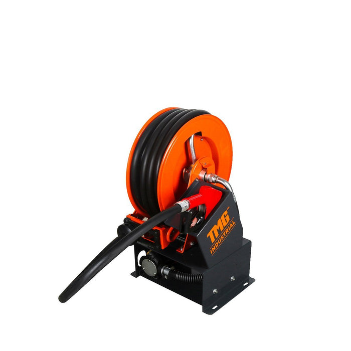 TMG-DFP10 12V Portable Diesel Fuel Tank Transfer Pump with 49-ft Hose Reel, Commercial Grade