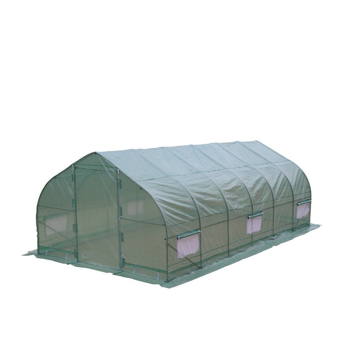 TMG-GH1020P 10' x 20' Peak Ceiling Tunnel Greenhouse with Ripstop Leno Woven Fabric Cover