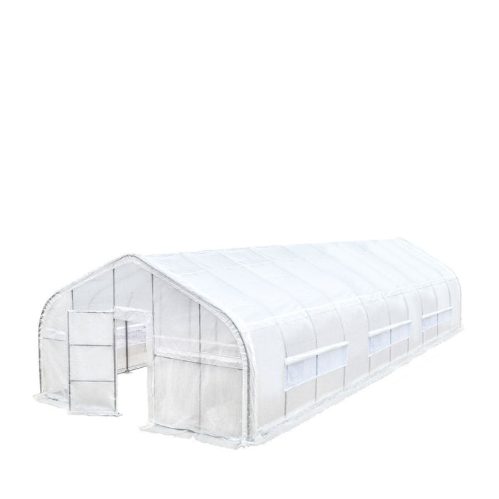 TMG-GH2050 20' x 50' Tunnel Greenhouse Grow Tent with Ripstop Leno Woven Clear Tarp Cover