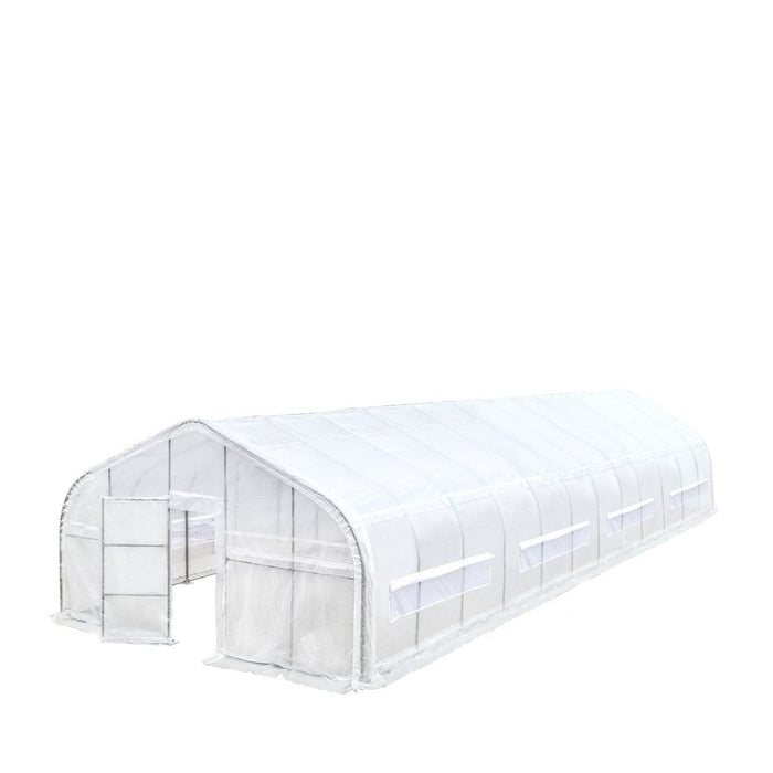 TMG-GH2060 20' x 60' Tunnel Greenhouse Grow Tent with Ripstop Leno Woven Clear Tarp Cover