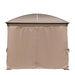 TMG Industrial 10’ x 10’ Hardtop Curved Steel Roof Patio Gazebo, Mosquito Nets & Curtains Included, TMG-LGZ10