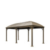 TMG Industrial 10’ x 20’ Hardtop Curved Steel Roof Patio Gazebo, Mosquito Nets & Curtains Included, TMG-LGZ20