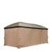 TMG Industrial 10’ x 20’ Hardtop Curved Steel Roof Patio Gazebo, Mosquito Nets & Curtains Included, TMG-LGZ20