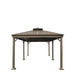 TMG Industrial 10’ x 20’ Hardtop, Double Tier Steel Roof Patio Gazebo, Mosquito Nets & Curtains Included, TMG-LGZ21