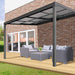 TMG Industrial 10' x 13' Sliding Roof Aluminum Patio Cover with Grey Panels, TMG-LPC13