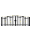 TMG Industrial 212-ft Bi-Parting Ornamental Wrought Iron Gate & Fence Panels Combo Pack, All Steel, Powder Coated, TMG-MG212P