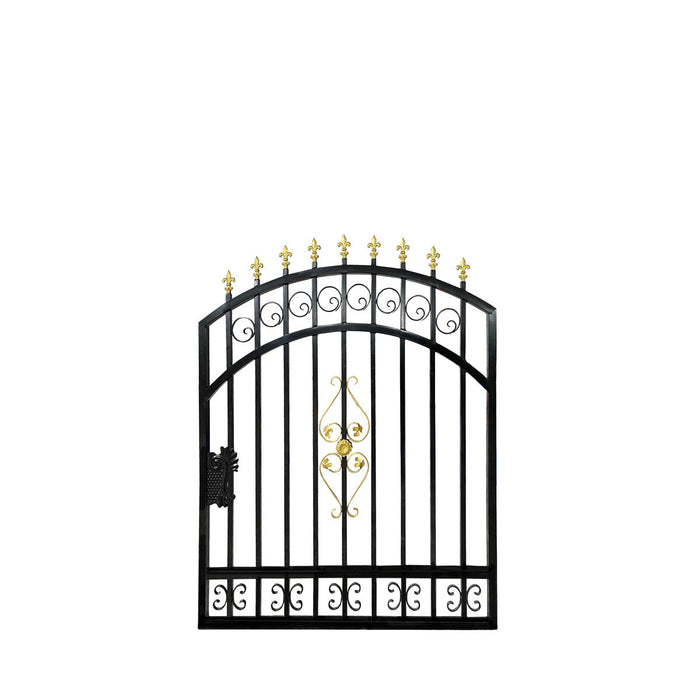 TMG Industrial 212-ft Bi-Parting Ornamental Wrought Iron Gate & Fence Panels Combo Pack, All Steel, Powder Coated, TMG-MG212P