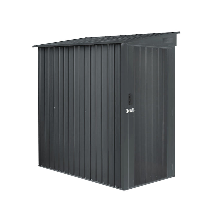 TMG Industrial 3’ x 6’ Galvanized Metal Pent Shed, 29 GA Corrugated Metal, 75“ Upper edge, TMG-MS0306