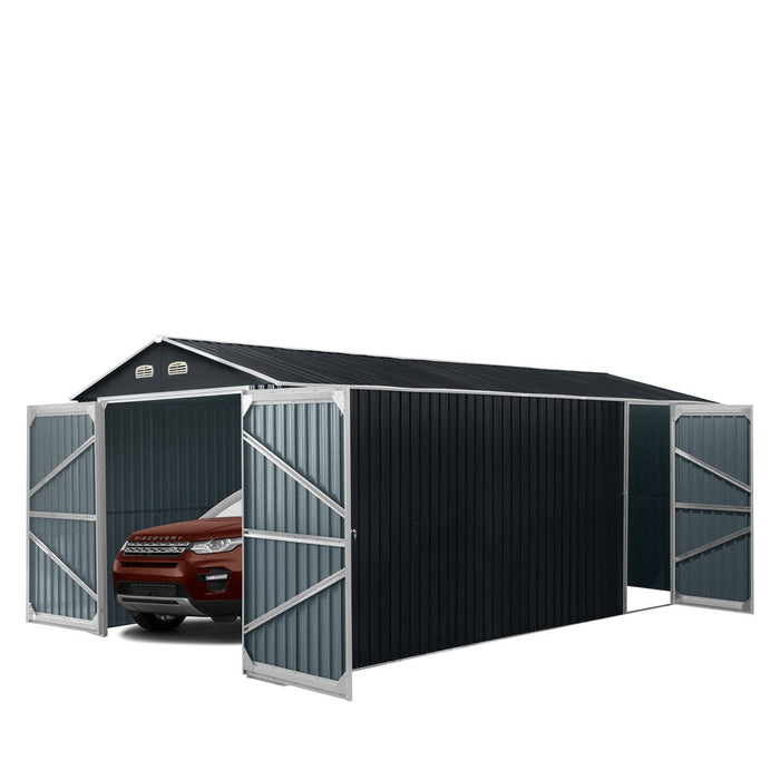 TMG-MS1320A 13ft x 20ft Metal Garage Shed with Side Door