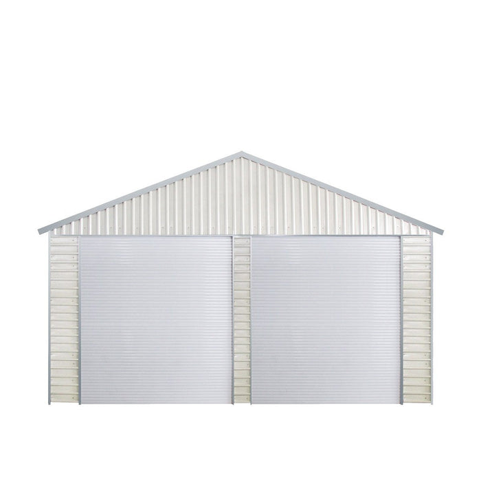 TMG-MS2119 21' x 19' Double Garage Metal Shed with Side Door - Fully Galvanized Steel