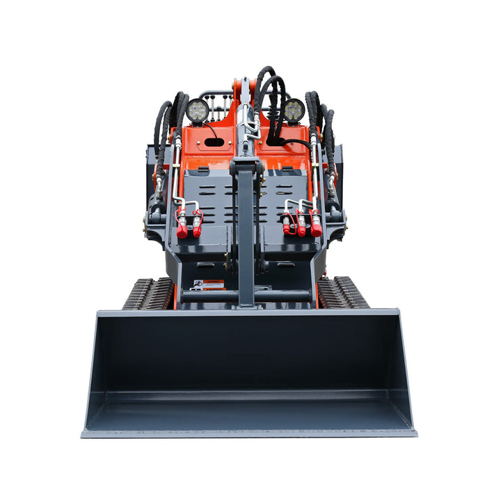 TMG Industrial Stand-On Mini Track Loader, 22 HP Honda Engine, Eaton Hydraulic Motor, Permco Hydraulic Pump, Italian Hydro Control Valve, Joystick Controls, 750 lb Load Capacity, Smooth Bucket Included, TMG-MVL22H