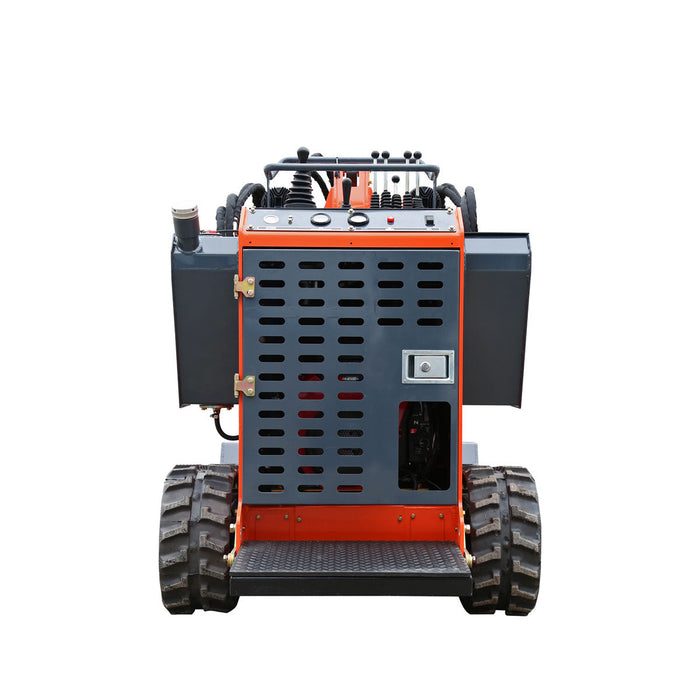 TMG Industrial Stand-On Mini Track Loader, 22 HP Honda Engine, Eaton Hydraulic Motor, Permco Hydraulic Pump, Italian Hydro Control Valve, Joystick Controls, 750 lb Load Capacity, Smooth Bucket Included, TMG-MVL22H