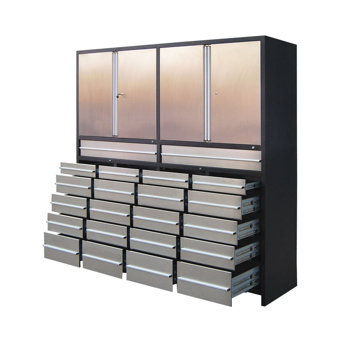 TMG-SC22DS Pro Series 22-Drawer Stainless Storage Chest with Brushed Aluminum Handles