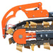 TMG Industrial 36” Skid Steer Side Shift Trencher, 22” Auger Discharge, Boom & Crumber Assembly, Earth Tungsten Teeth, TMG-SDT36S