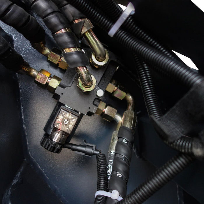 TMG Industrial 50" Skid Steer Rotary Log Grapple, 360° Rotation, 12V Solenoid Control Valve, 4500 LB Capacity, TMG-SLG49