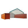 TMG-ST3040CVF Pro Series 30' x 40' Container Shelter with Heavy Duty 17oz PVC Fabric, Enclosed Rigid End-wall and Partial Front Drop