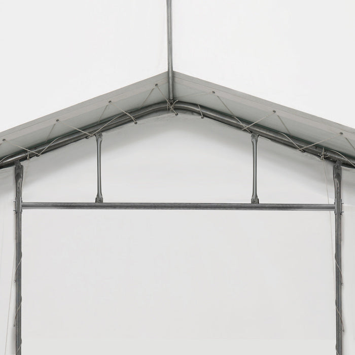 TMG-ST4081E 40' x 80' Peak Ceiling Storage Shelter, Single Truss, 11oz PE Cover, 13' W x 16' H Wide Open Door on Two End Walls