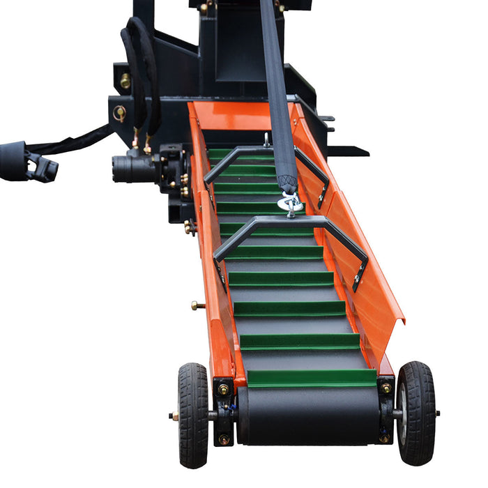 TMG Industrial 3-Point Hitch Firewood Branch Logger & 45° Adjustable Belt Conveyor, 20-60 HP Tractor, PTO Driveline Shaft Included, TMG-TFL42