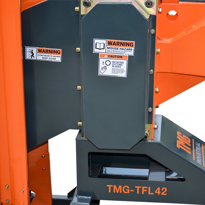 TMG Industrial 3-Point Hitch Firewood Branch Logger & 45° Adjustable Belt Conveyor, 20-60 HP Tractor, PTO Driveline Shaft Included, TMG-TFL42