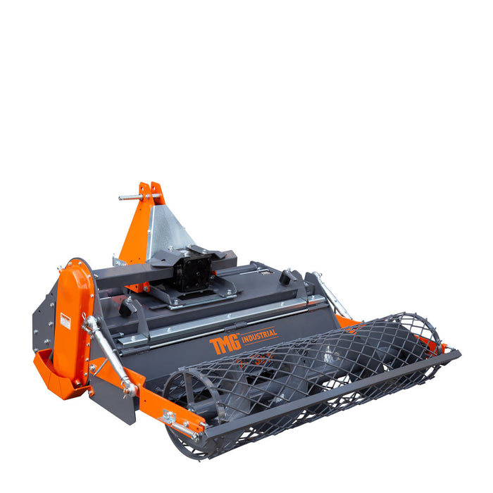 TMG Industrial 48" Stone Burier Rotary Tiller, 3-Point Hitch, Category 1 Hookup, 25-50 HP Tractors, PTO Shaft Included, 2-1/2" Stone Capacity, TMG-TSB48