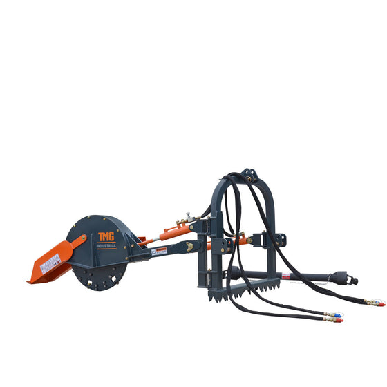 TMG Industrial 26” 3-Point Hitch Stump Grinder,  Category 1 & 2 Hookup, Driveline Shaft Included, 30-50 HP Tractor, TMG-TSG26