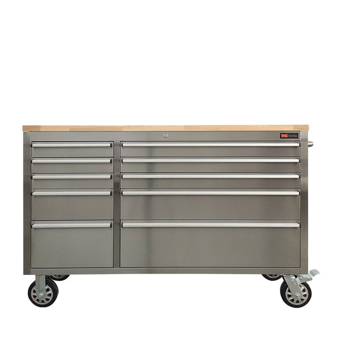 TMG-WB5510S 55’’10-Drawer Rolling Workbench/Stainless Steel
